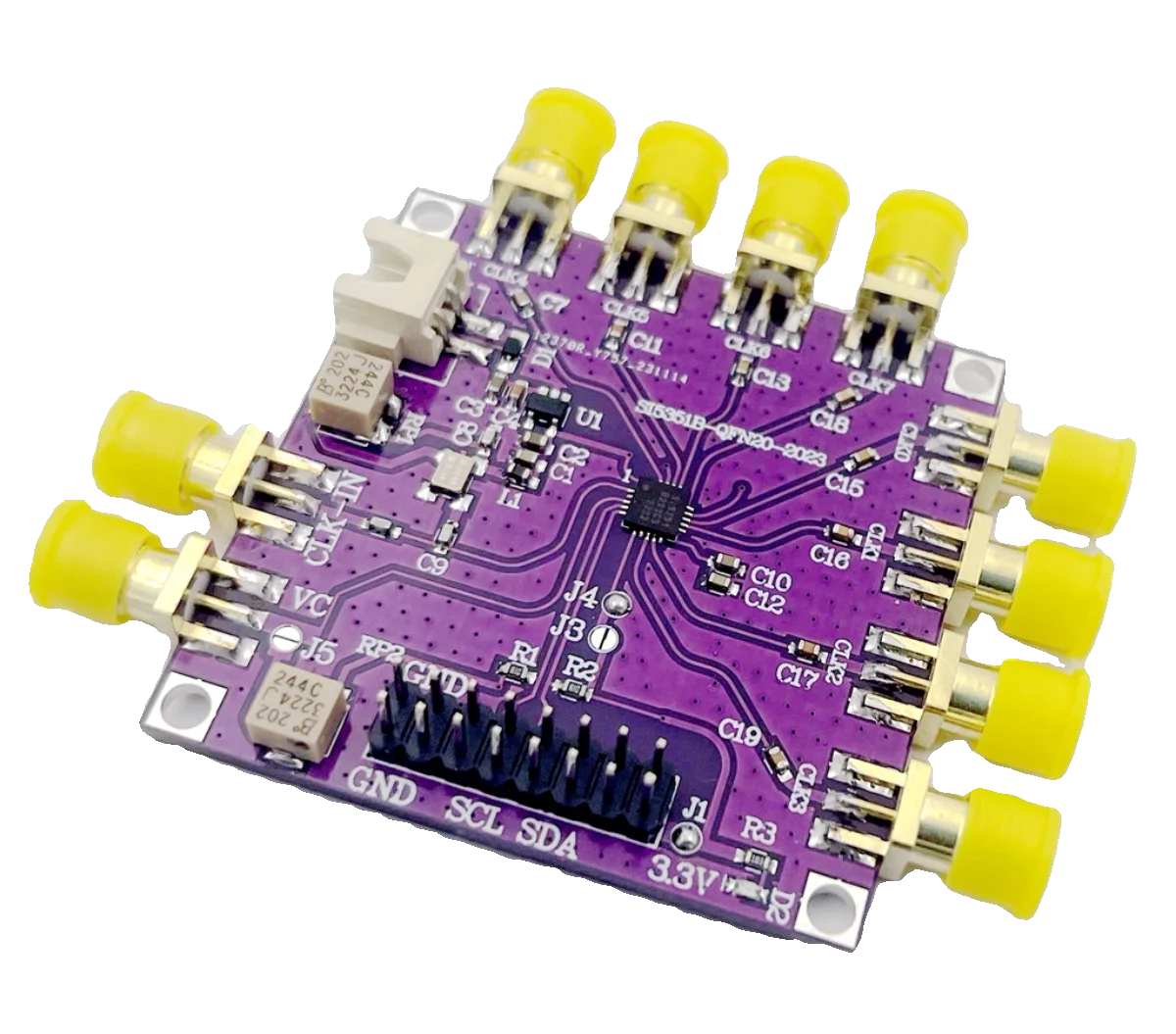 WYDZ-5351B Clock Generator Module Signal Generator Si5351B 8-channel Clock Source