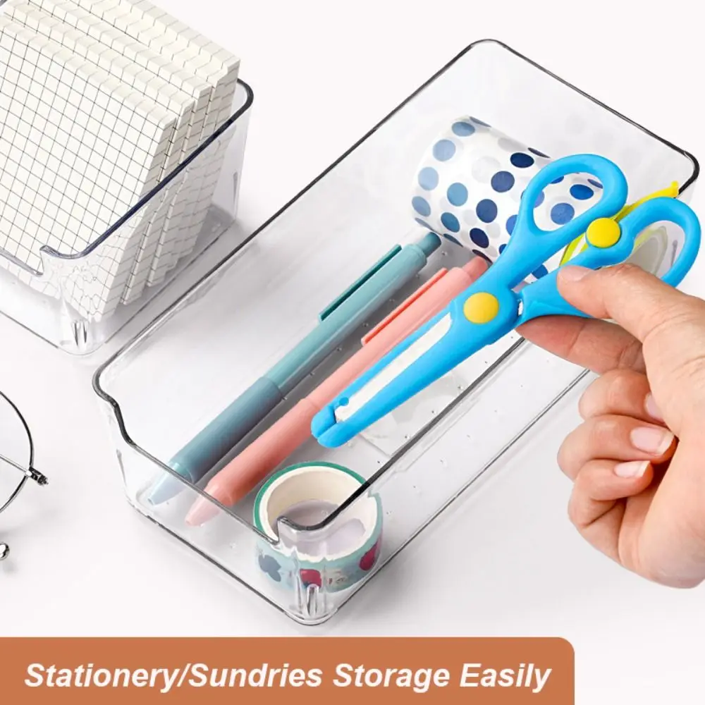 Acrylic Students Stationery Container Storage Case Note Holder Desktop Organizer Storage Box Drawer Separate Storage