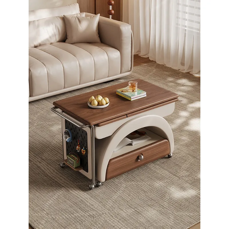 Mobile coffee table can be lifted and retractable living room for home use