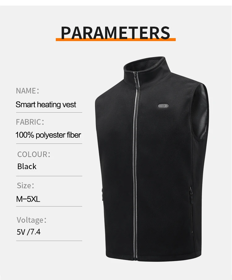 Zone 17 Intelligente Heizweste mit Reißverschluss, Isolierende und Wärmeisolierende Jacke für Outdoor-Aktivitäten, ohne Powerpack. Ca – Detail 11