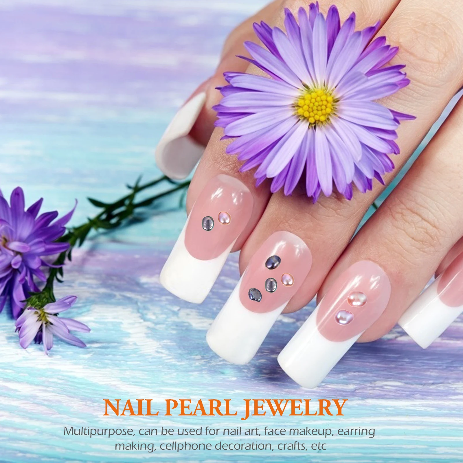 

2 Boxes Pearl Nail Decor Irregular Manicure DIY Charms Decorative Art Supplies Freshwater Pearls H made Accessories