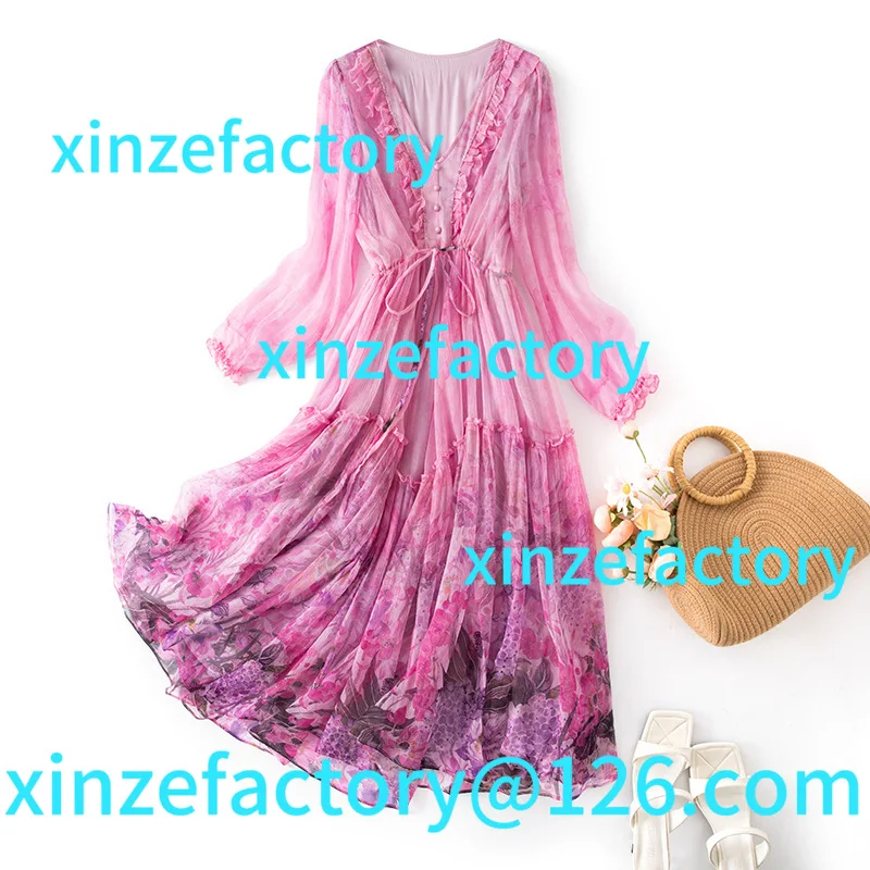 

Customization handmade beaded silk dress