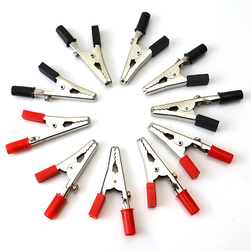 10 Pieces Metal Alligator Clips Test Clips, Electronic Product Test Clips With Screws And Solder Ports, Electrician Wire Clips