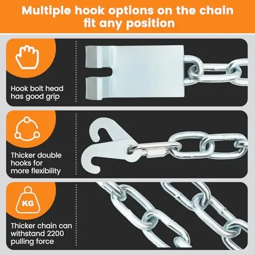 

Professional Dent Repair Tool With Heavy Duty Chain And Multiple Hook Types For Car Boat Body Bumper Hood Hull Deck Fix Red