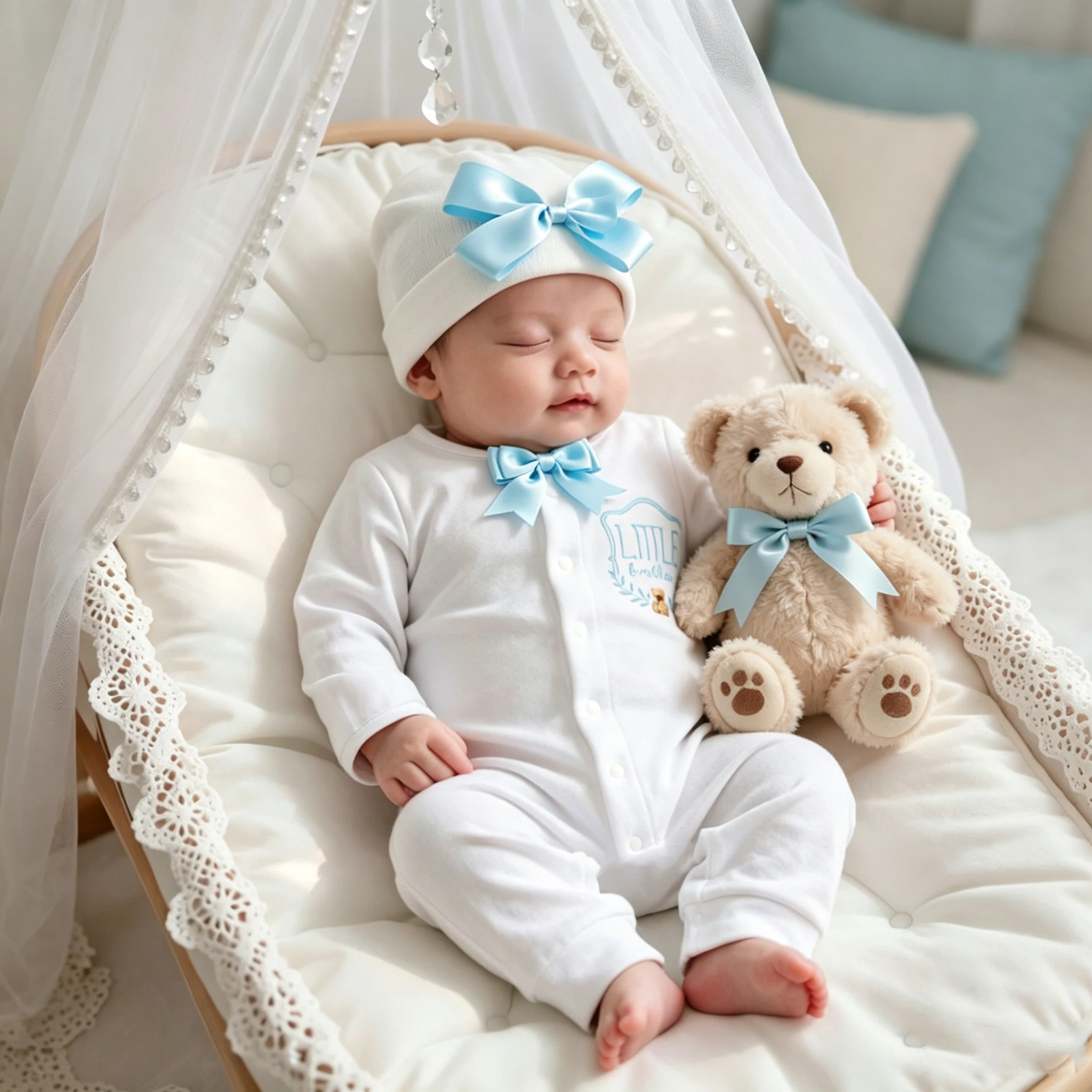

Ylsteed Little Brother Baby Boy Girl Romper Set Cotton Newborn Jumpsuit with Bow Hat Infant Long Sleeve Photo Shoot Outfit 0-3M