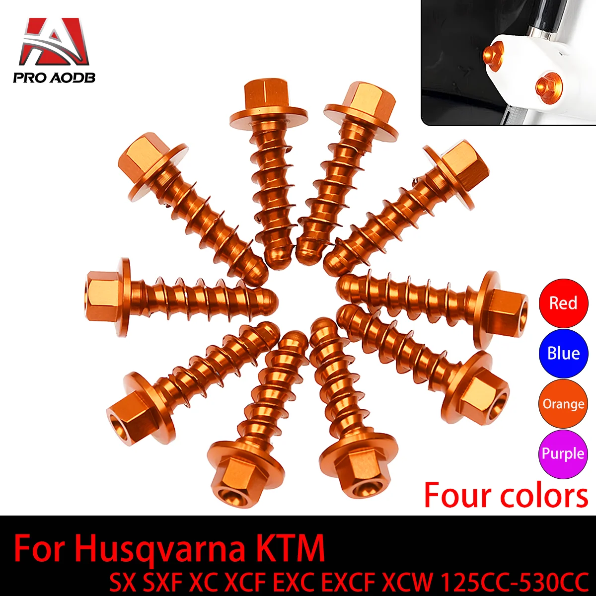 

10 PCS Dirt Bikes Self Tapping Plastic Parts Screw Bolt Kit For 125 250 300 350 400 450 500 1997-2023 KTM EXC EXCF XC XCF SX SXF