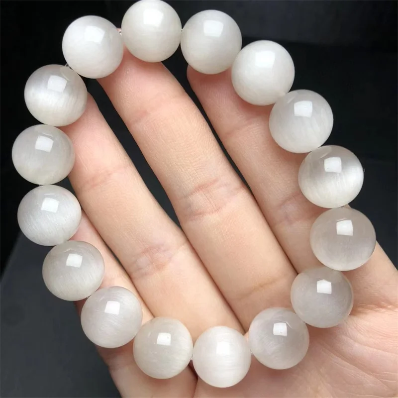 13MM Natural Colored Rabbit Quartz Bracelet Fashion Energy Stone Reiki Healing Crystal Strand Fengshui Gift 1PCS