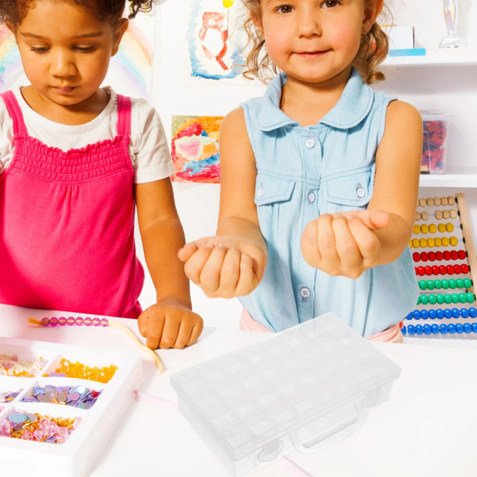 

Compartment Organizer Divider Transparent Beads Storage Box Durable Plastic Jewelry Charms Case for DIY Loose Beads