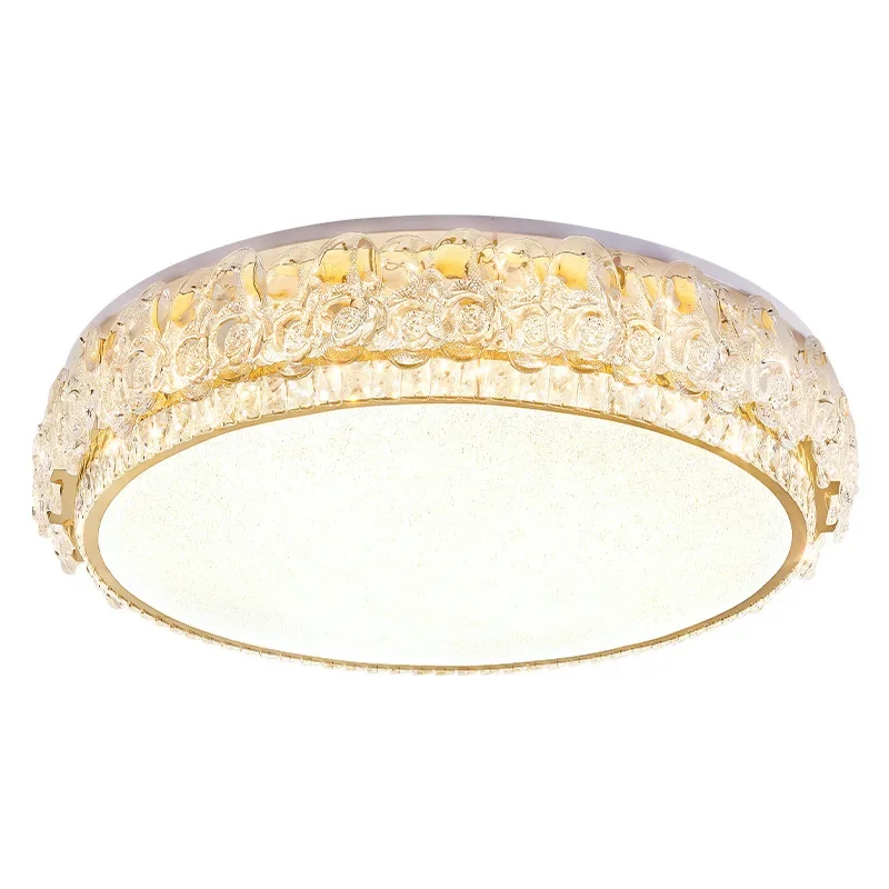 Crystal rose warm feeling girl room ceiling lamp cream wind French villa bed and breakfast bedroom living light luxury lamp