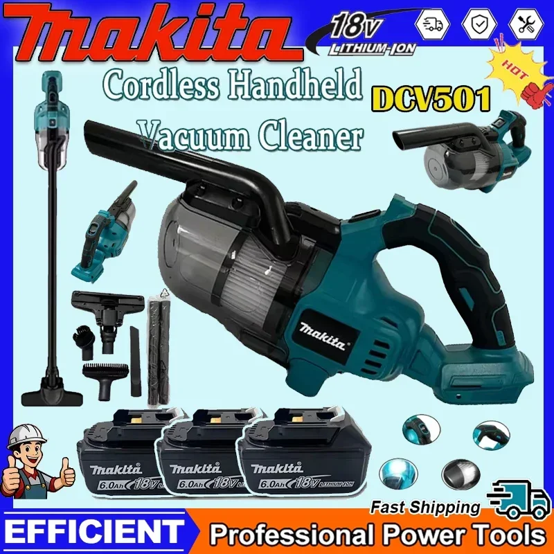 

Makita Cordless Vacuum Cleaner Carpet Car Handheld Dust Collector Floor Pet Hair Cleaning Power Tool 18V Battery