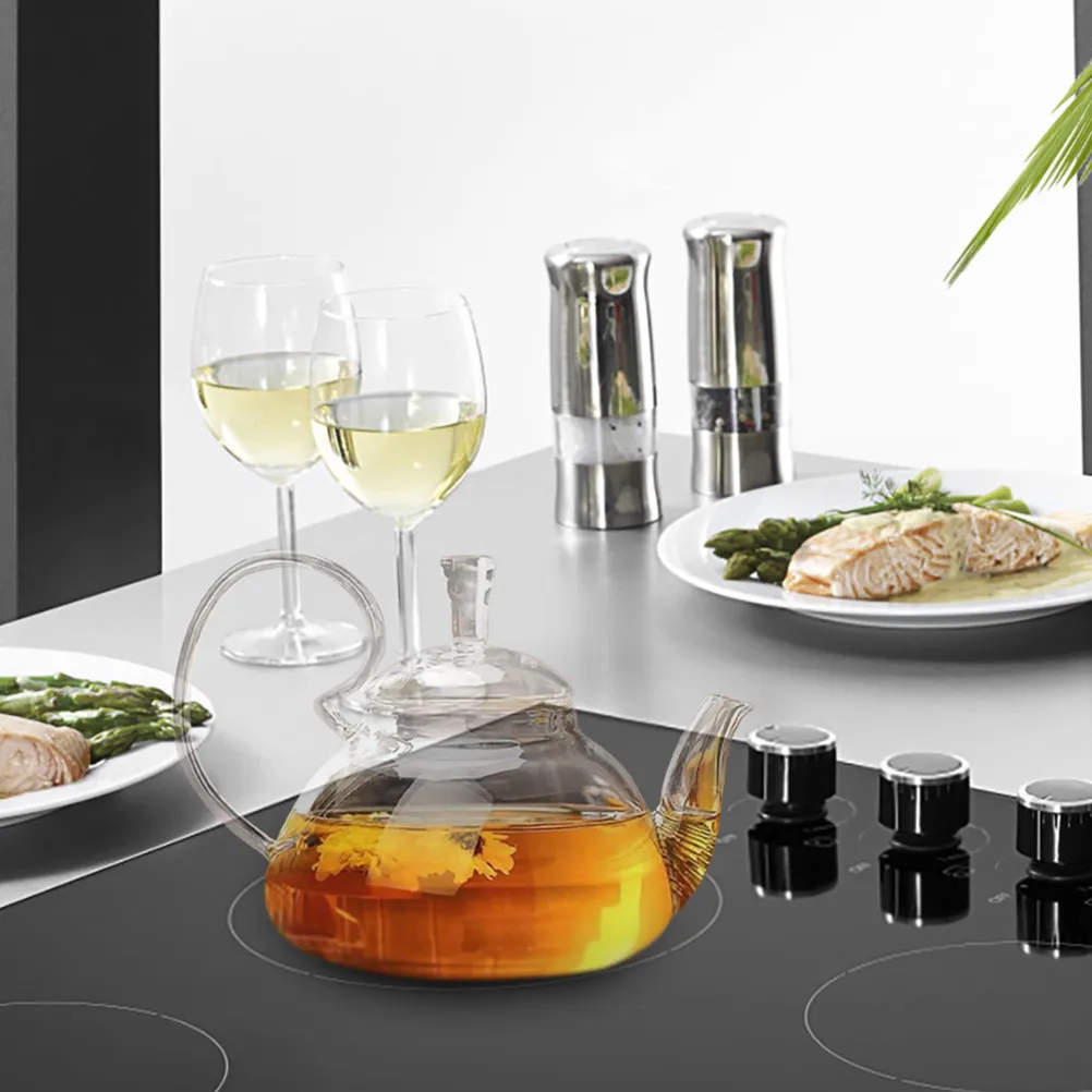 

Премиальный стеклянный чайник с большой ручкой, термостойкий, для дома, офиса, ресторана, для заваривания цветочного и фруктового чая