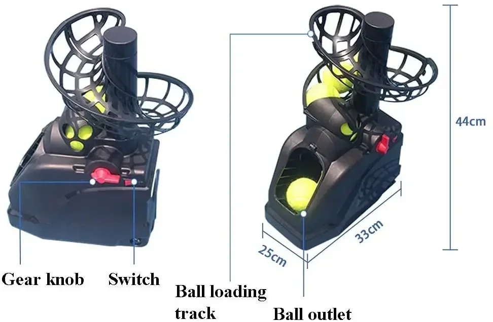 Tennis Machine Tennis Serving Machine Lightweight Tennis Toss Machine Plug in/Batteries 30 Balls