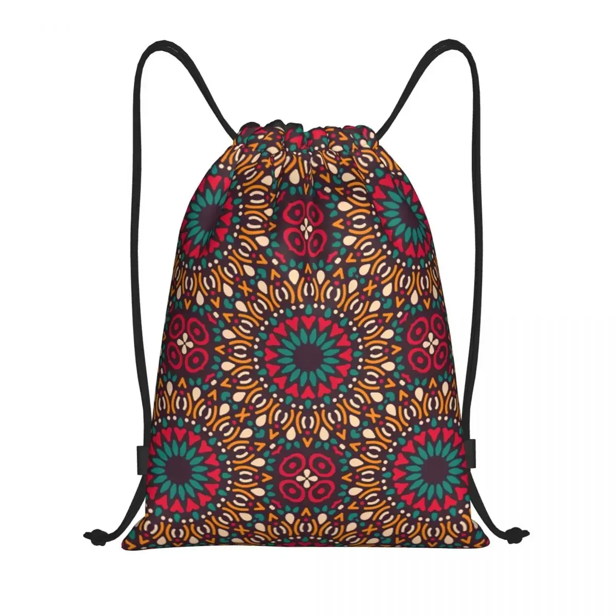 Custom Kitenge Ankara Drawstring Backpack Sports Gym Bag for Men Women African Tribal Ethnic Art Patterns Shopping Sackpack