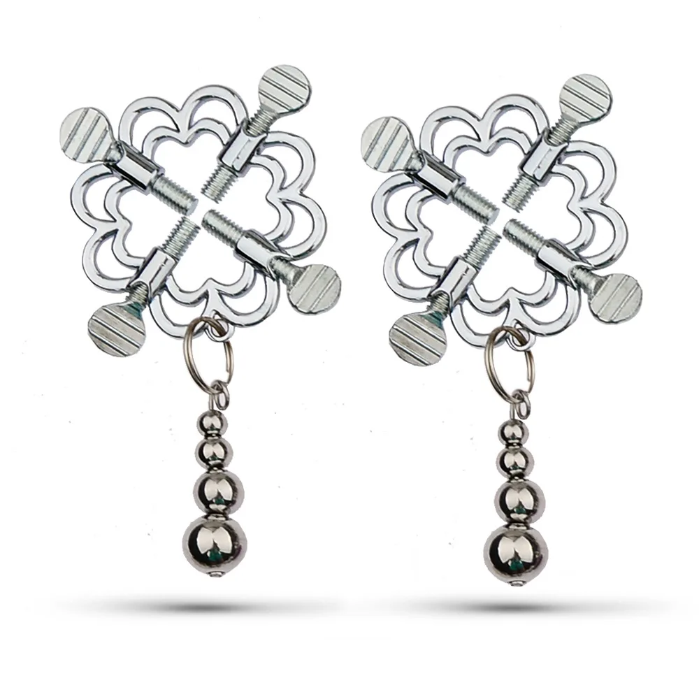 ألعاب جنسية BDSM-Nipple Clips ، مقاطع عبودية ، تحفيز الحلمة المعدنية المعززة للثدي ، يمزح العبيد ، سلسلة معدنية