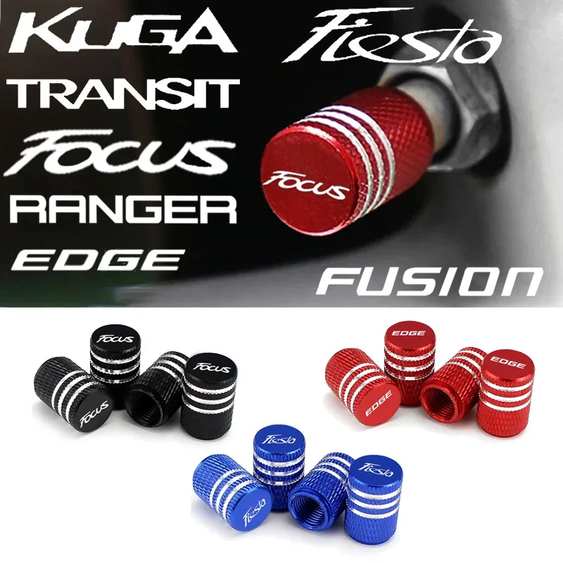

4pcs Aluminum Alloy Car Tyre Valve Caps for Ford Focus Logo Wheels Dustproof Valve Stem Cover Auto Universal Cap Accessories
