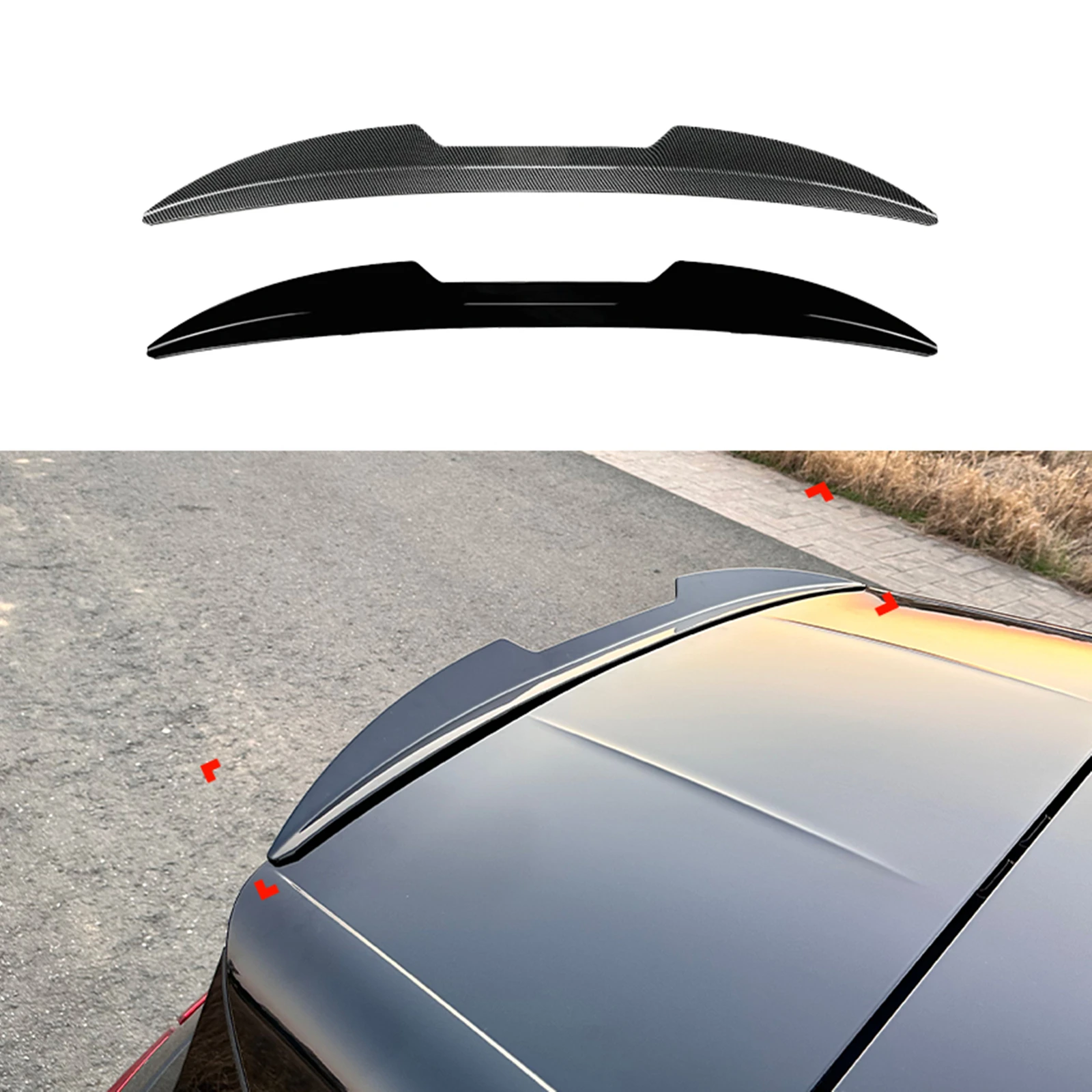 

Rear Roof Spoiler Wing For Volkswagen VW ID.3 2019-2022 Carbon Fiber Look/Gloss Black Tailgate Window Cover Upper Splitter Lip