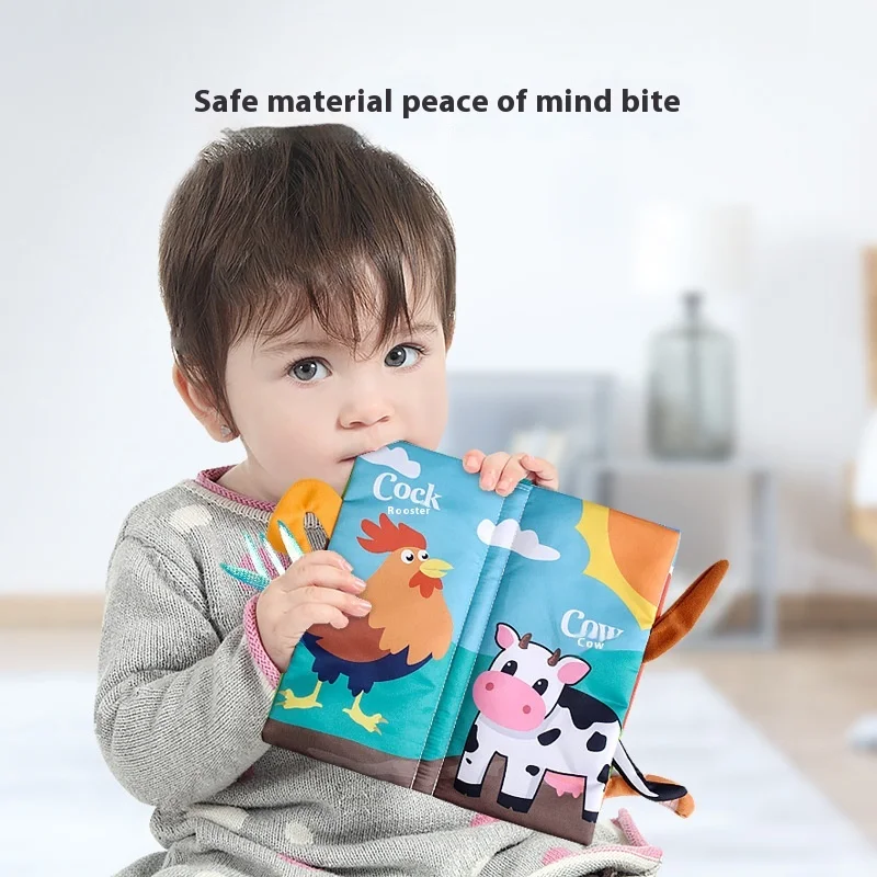 Baby And Toddler Tail Cloth Book Puzzle Toy Book Cannot Be Torn Apart Baby Cloth Book Ringing Paper Enlightenment Book Toy