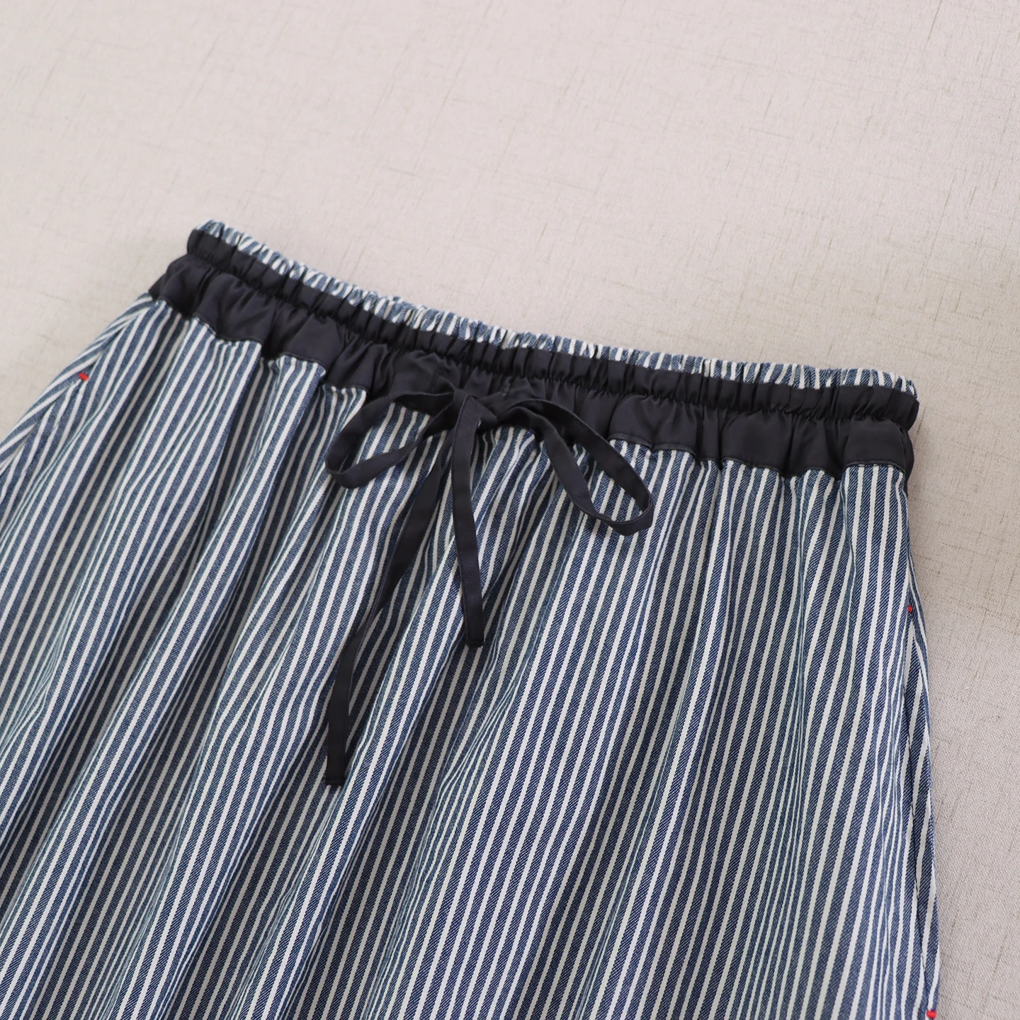 Japanse Mori Meisje Vintage Gestreepte Katoenen Rokken Vrouwen Herfst Nieuwe Lace Up Elastische Taille Elegant Casual Losse A-lijn Midi Rokken