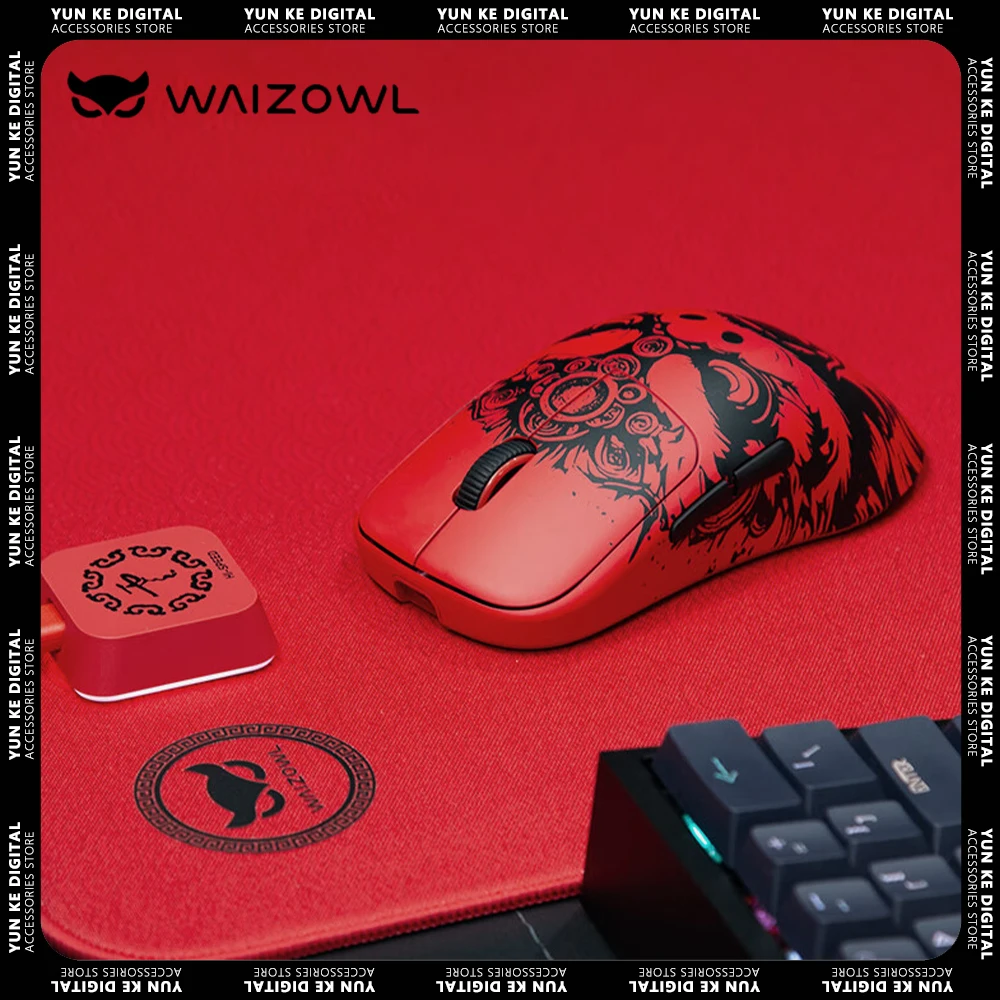 

Waizowl Ogm Cloud Lion Dance Wireless Mouse Paw3950 Three Mode Mouse Polling Rate 8K Gaming Mouse Customized Gaming Accessories