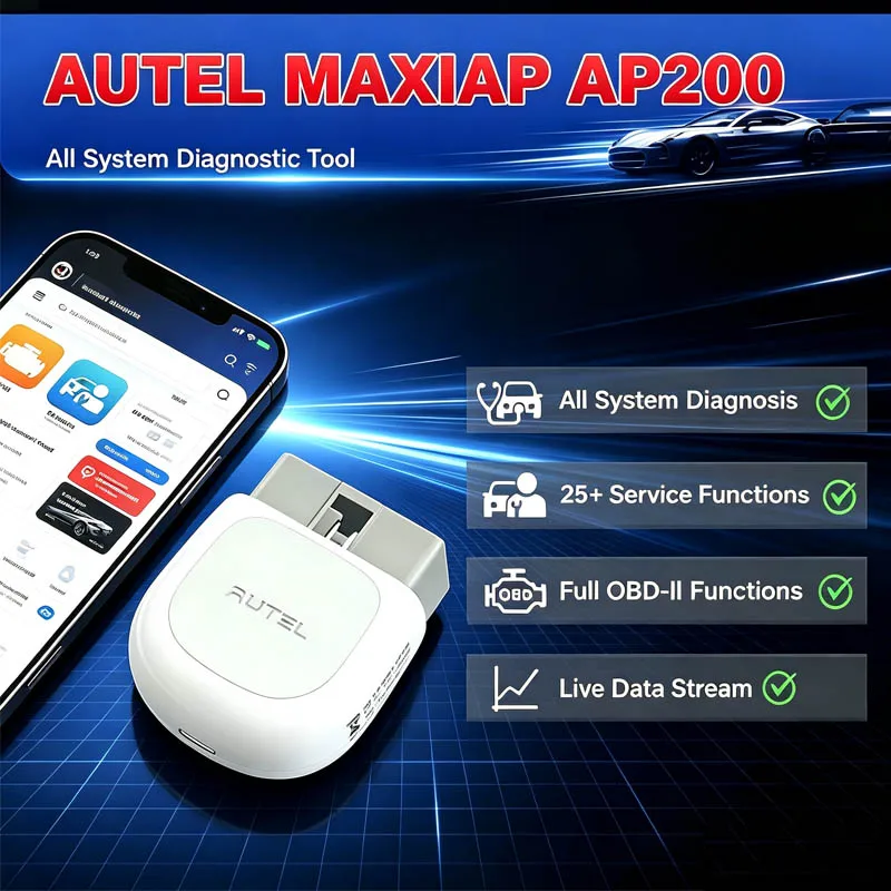 AUTEL MaxiAP AP200 for 19 Service Functions Bluetooth OBD2 for IOS Android for One Free Vehicle Software support 13 Languages