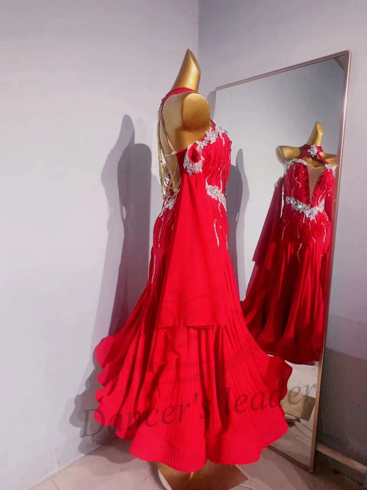 Dancing Hall Modern Dance International Performance Grade Clothing Samba Standard Dress High end Customized Red Skirt