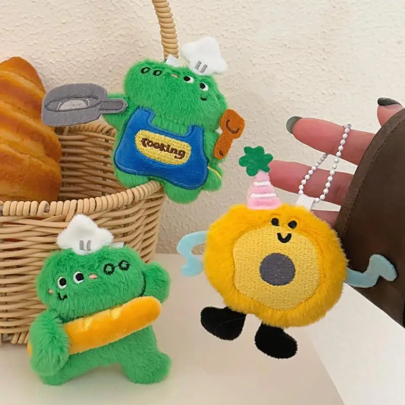 귀여운 플러시 고메 악어 인형 펜던트 키체인 카와이 만화 빵 인형 펜던트 백팩 장식 액세서리 선물