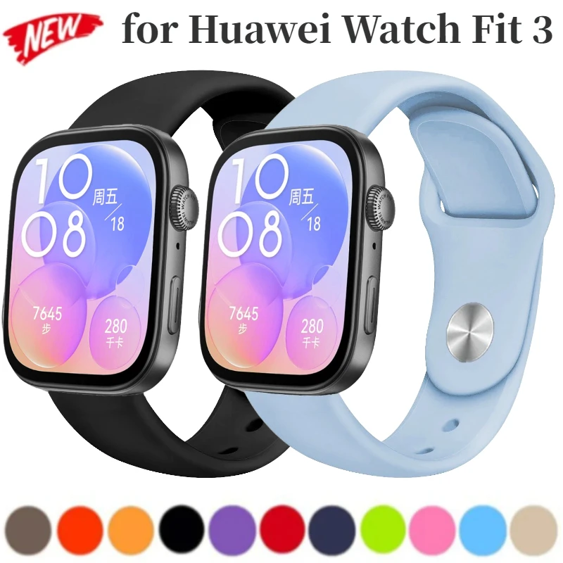 

Sports Silicone Strap for Huawei Watch Fit 3 Soft Smartwatch Band Accessories Bracelet Belt Huawei Watch Fit 3 Correa Wristband