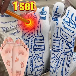 1set Acupressure Ache Remedy Feet Sock English Reflexology Physiotherapy Version Massage Meridian Acupoint Warp Massager Socks