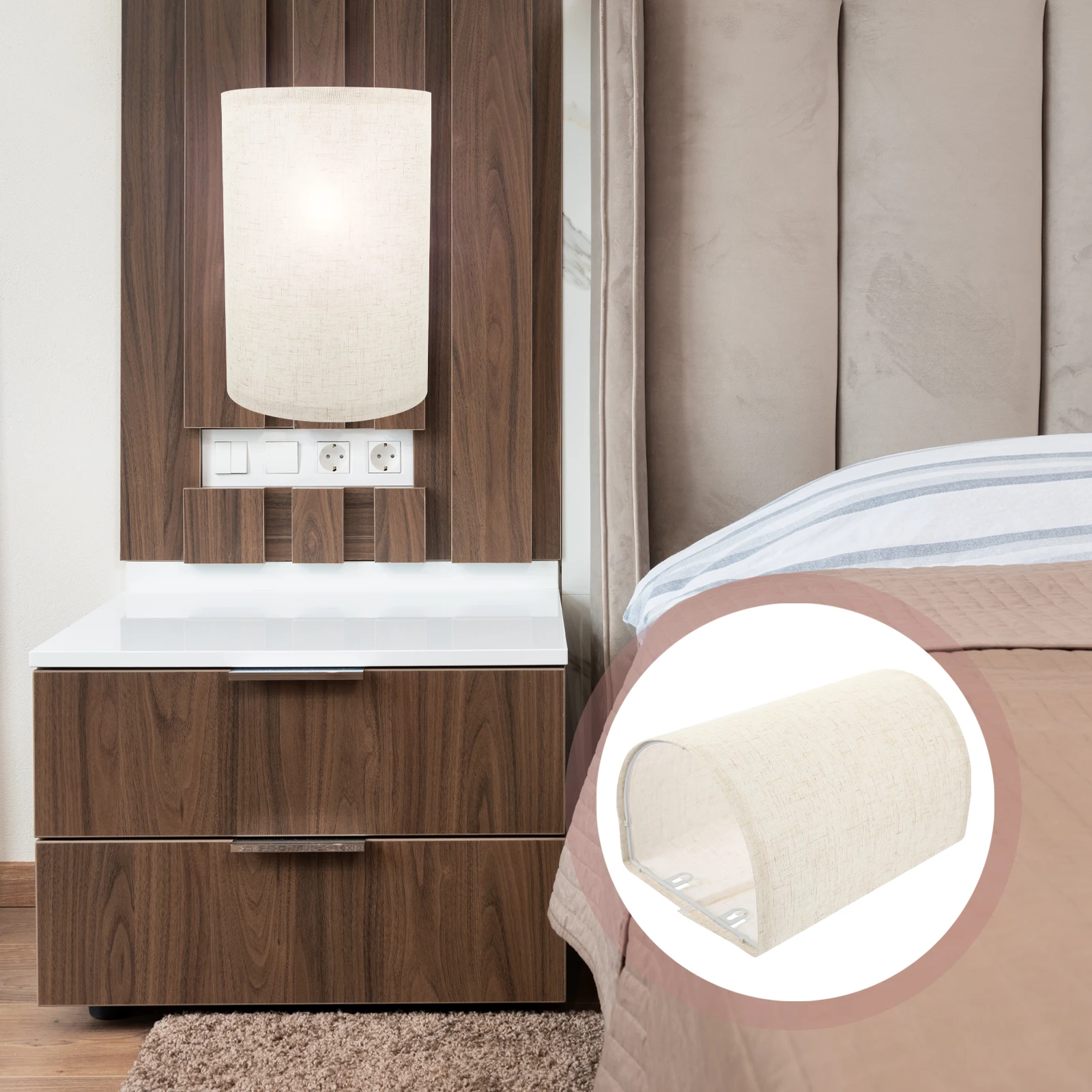 

Rustic Style Detachable Lamp Shade for Table Floor Lamps 1Set Lightweight Fabric Cover Replacement Lamp Shades