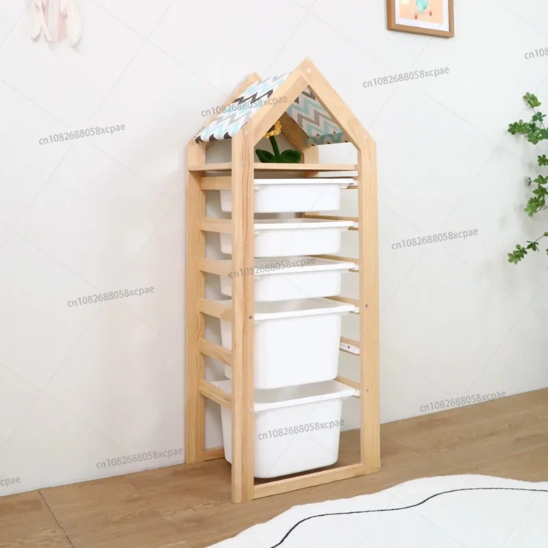 

Children's Toy Storage Wooden Rack Assembly 6-layer Cabinet Kindergarten Household Shelf Sorting Shelf