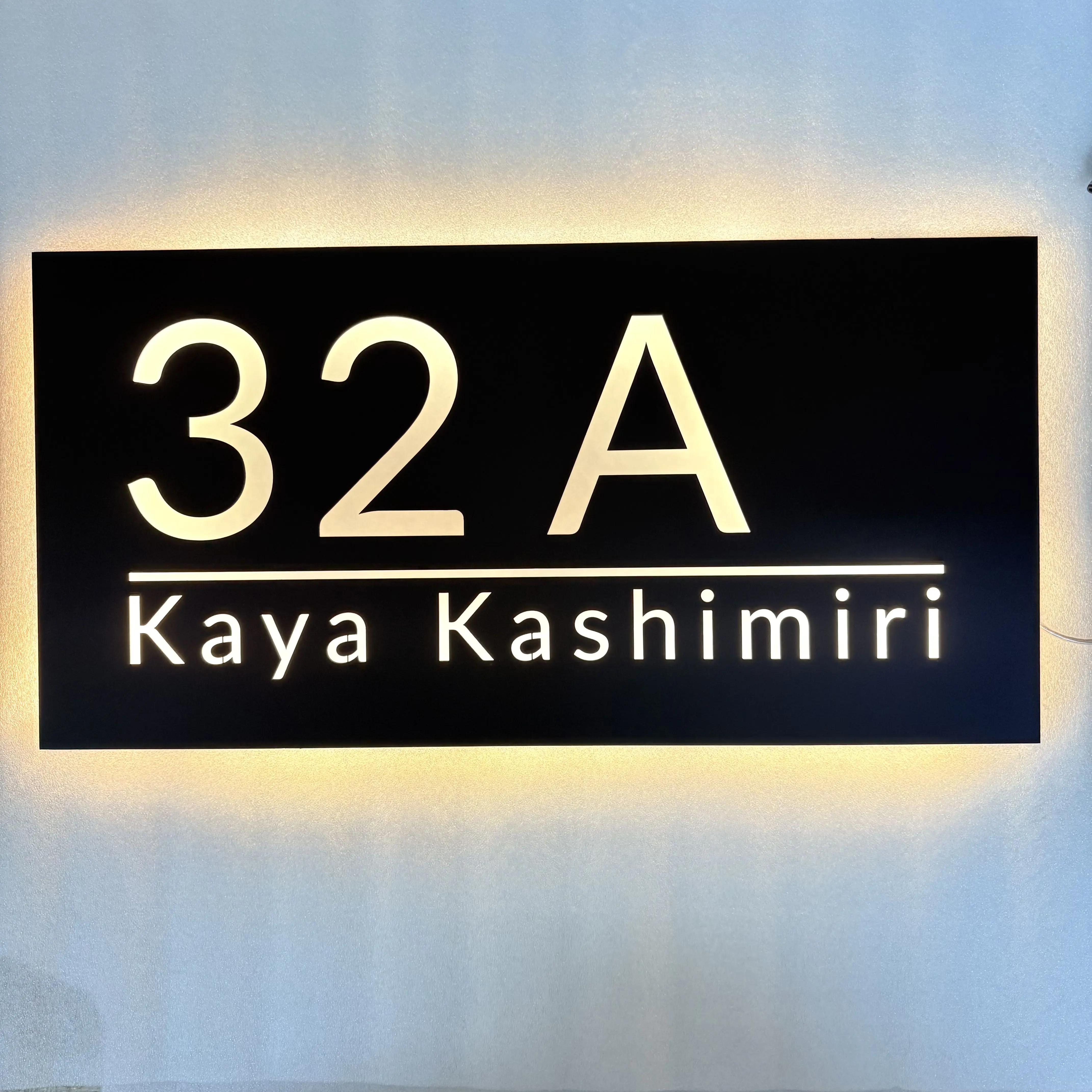 Premium Custom Backlit House Address Sign, Modern Illuminated Numbers Plaque with Matte Metal Coating,Exterior Address Plaque
