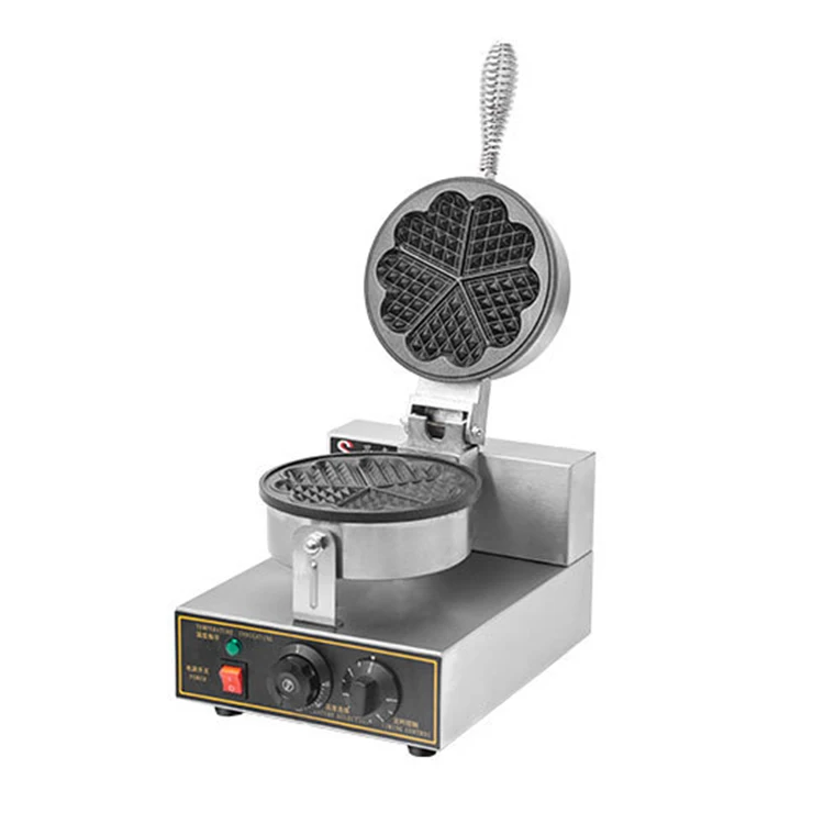 Electric Waffle Double Head Maker Cake Furnace Heating Machine Round Waffle Making Machine Commercial Nonstick Kitchen Appliance