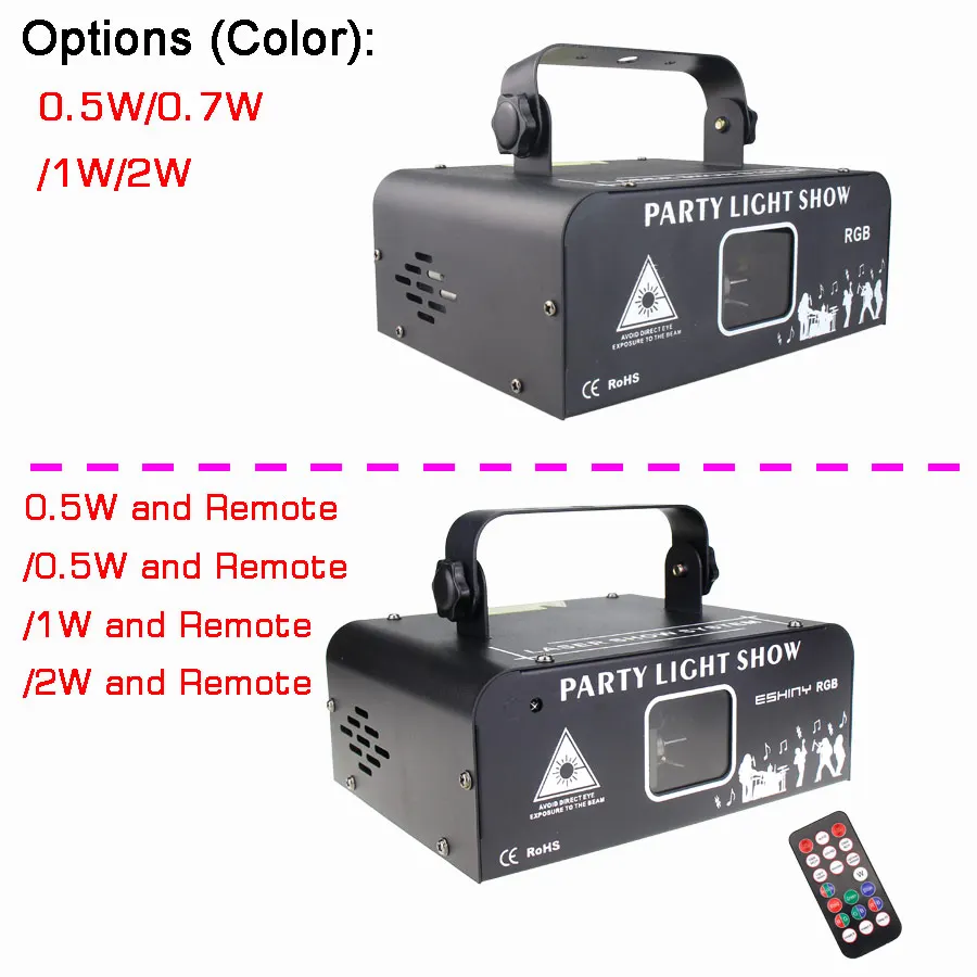 ESHINY 2W Animation RGB Laser Beam Lines Stage Disco Light DJ Party Pattern Projector Scans DMX Dance Bar Christmas Show G20N8