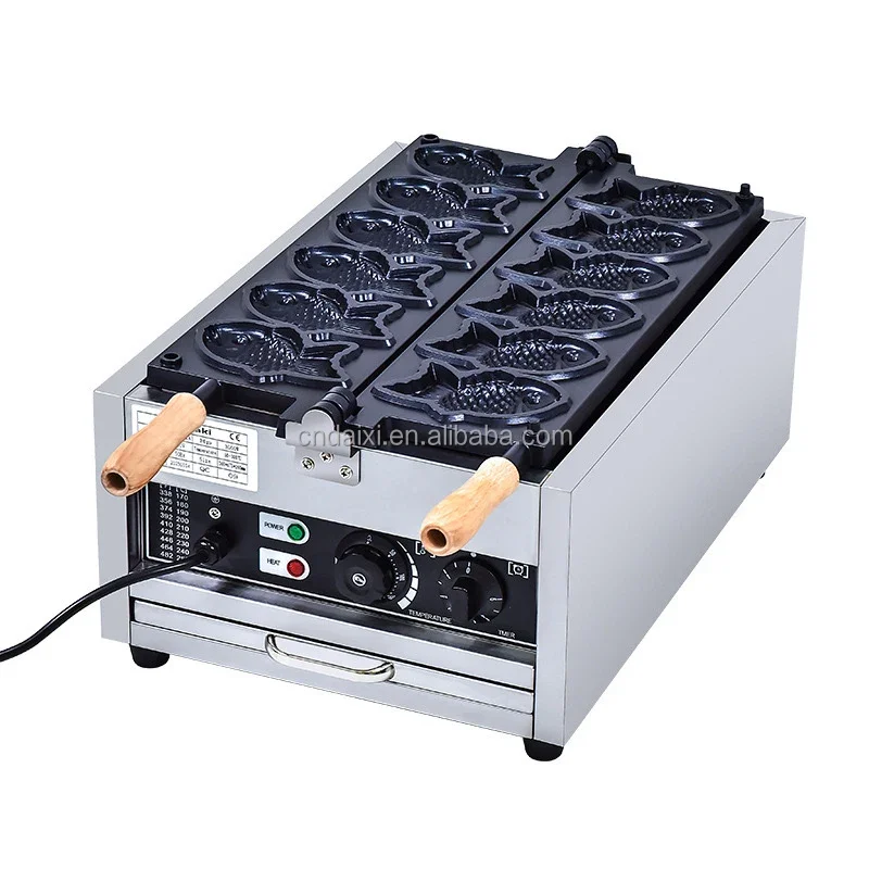 

Commercial Waffle Maker, 180 Degree Rotatable Wooden Handles, Non-Stick Coating, 50-250 Degree Adjustable