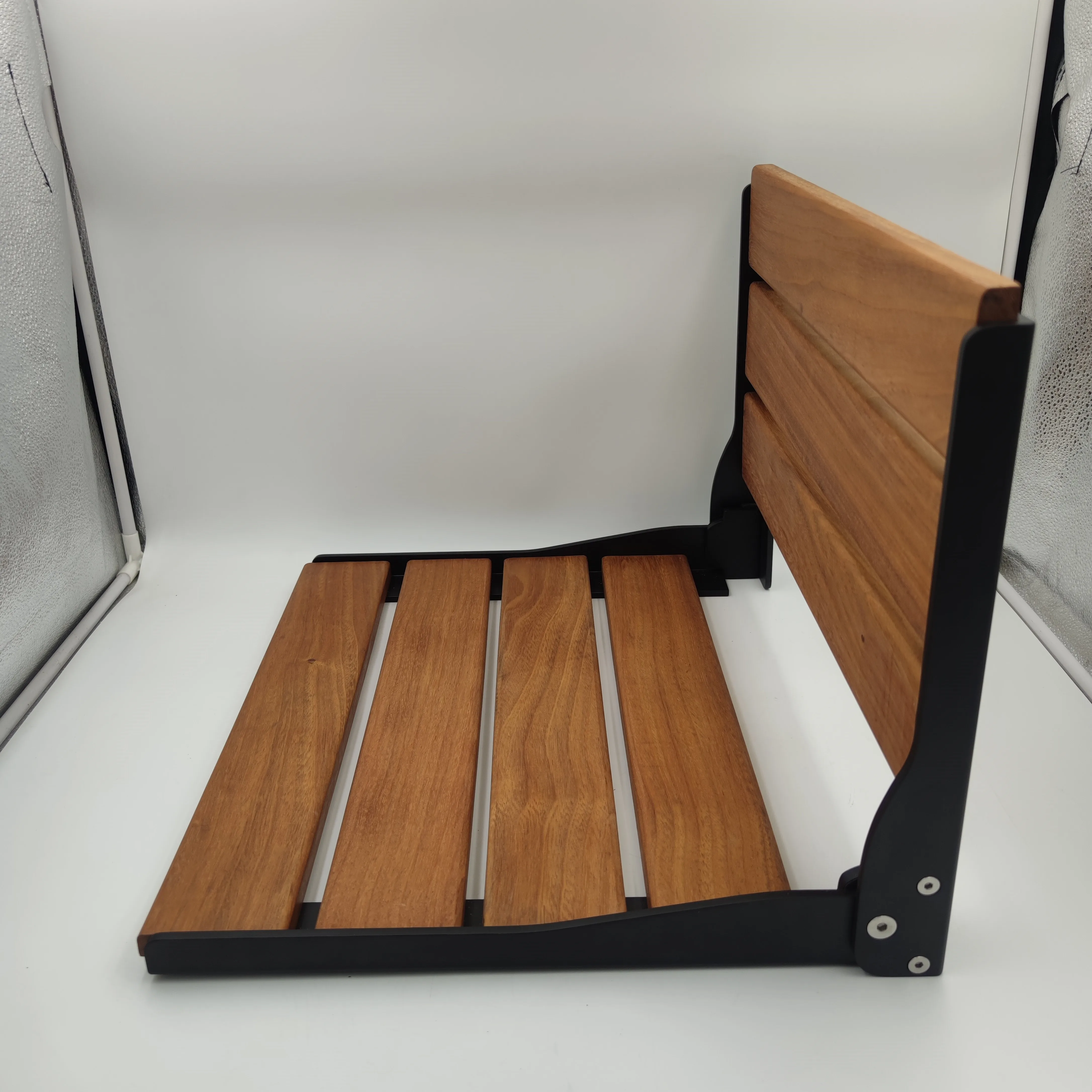 مقعد استحمام مثبت على الحائط بتصميم حديث قابل للسحب كرسي حمام خشبي قابل للطي مقعد كرسي لكبار السن