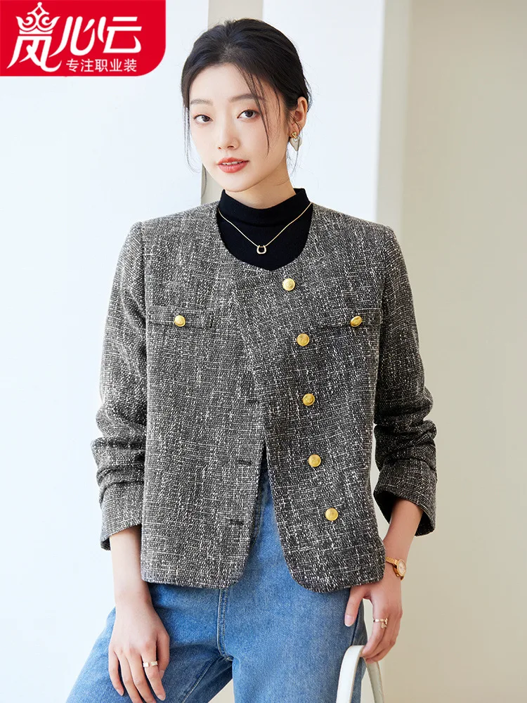 

Style Suit Coat for Women Early Spring New Temperament Goddess Style High Sense Socialite Style Small Tailored Suit Top W