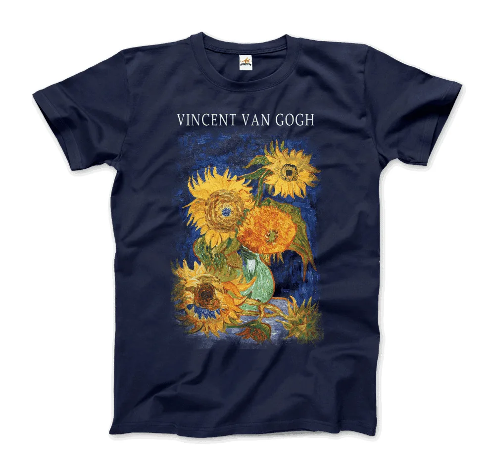 Van Gogh Five Sunflowers 1888, Tees Cotton Luxury brand vintage oversized