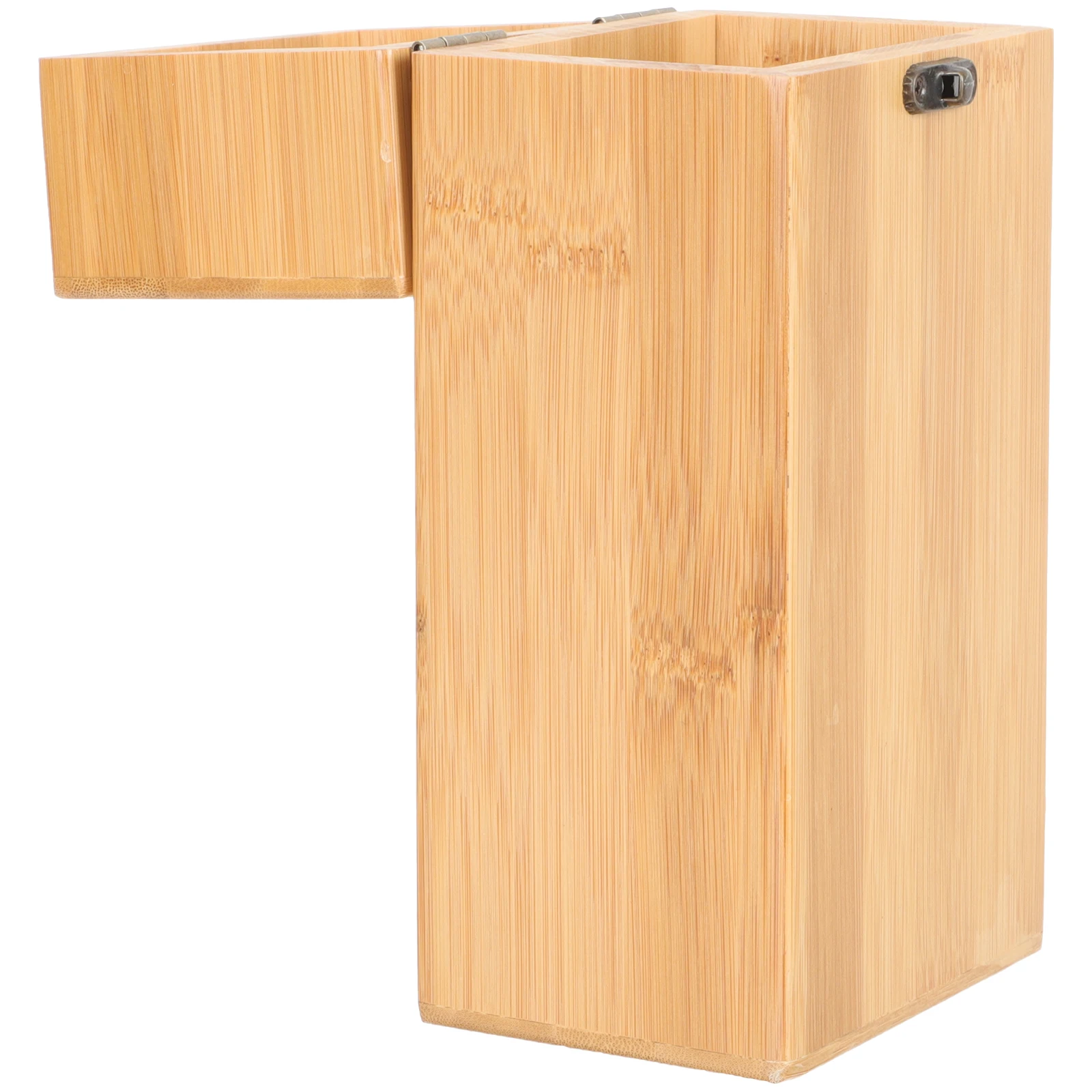 

Bamboo Cutlery Organizer with Drain Holes Countertop Utensil Storage Box Scratch Resistant Kitchen Silverware Holder for Home