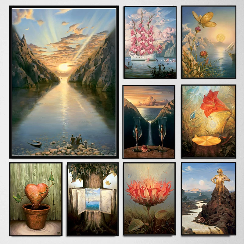 Vladimir Kush Exhibition Series Surrealism Abstract Landscape Canvas Painting Poster and Print Home Wall Art Pictures Decoration