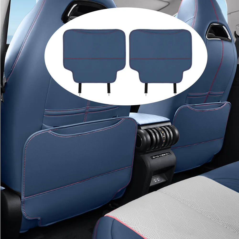 

2pcs For BYD Atto 3 Yuan Plus 2022 2023 Car PU Leather Anti Kick Mat Pad Car Anti-kick Protector Mats Seat Back Protector