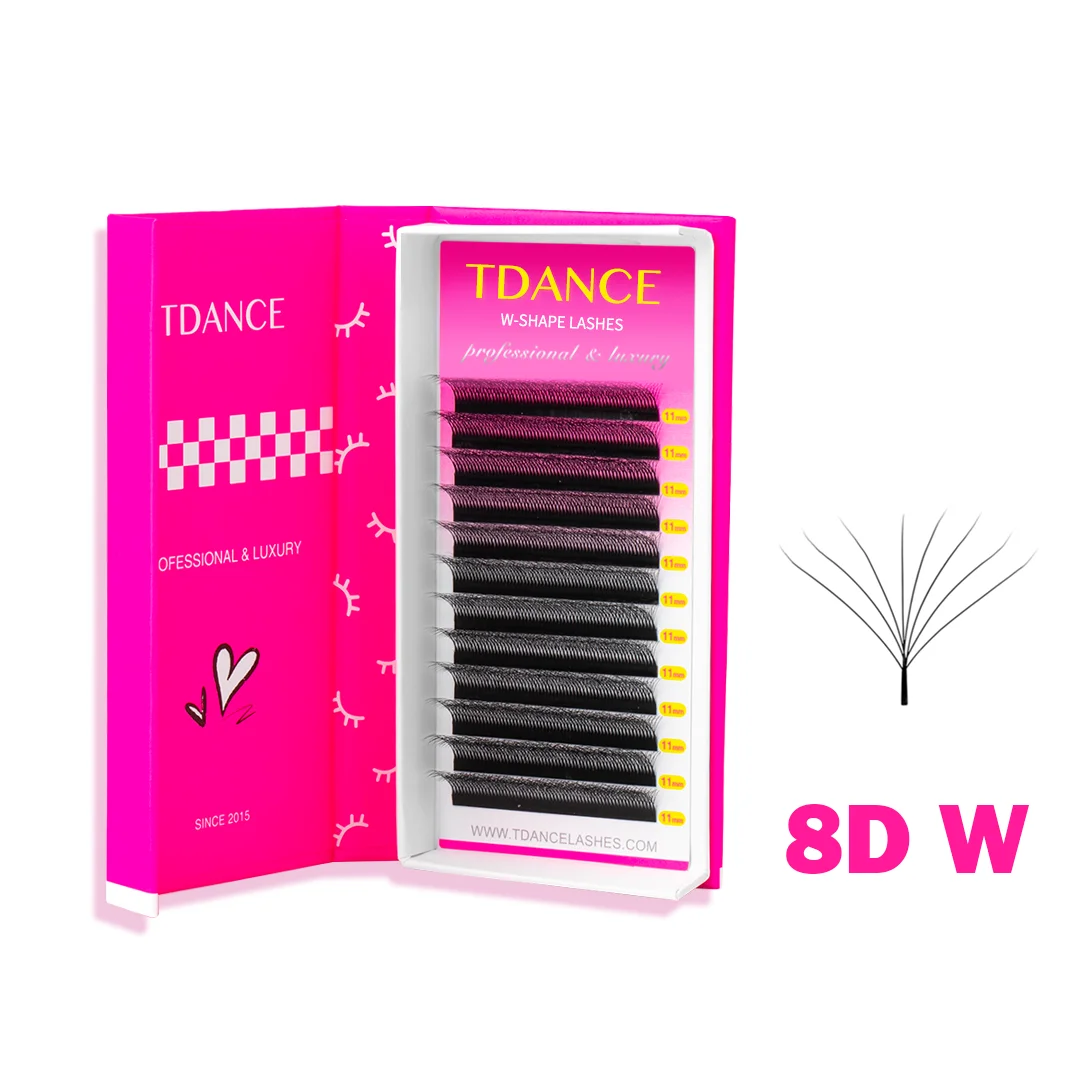 TDANCE W Shape Lash Soft Handmade 3d 4d 5d 6d 8d Premade Volume Fan C D 0.07MM Eyelashes Extension
