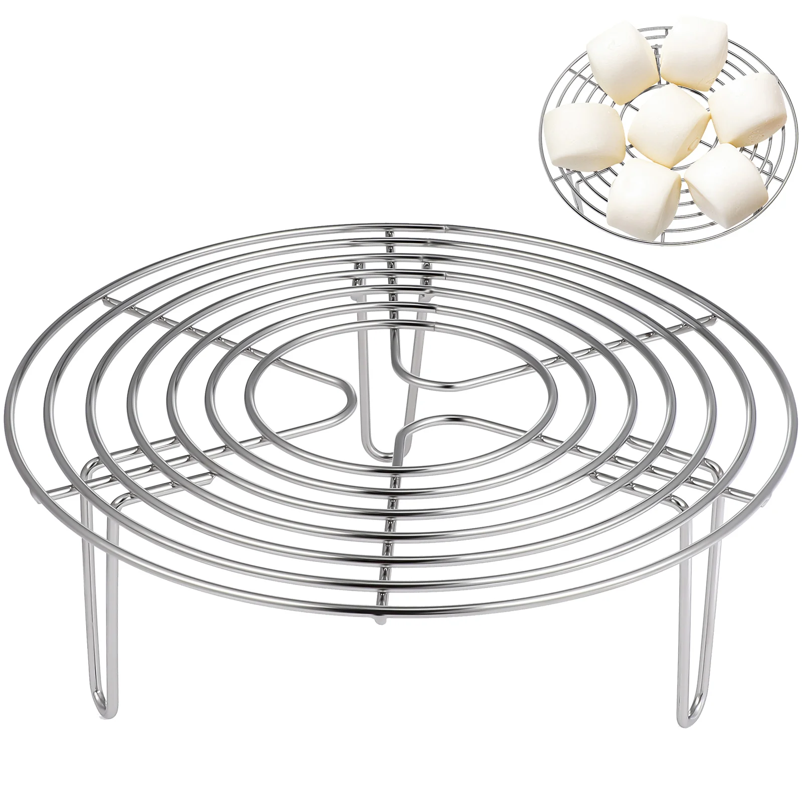 

Canning Air Fryers Egg Steamer Baking Holder Round Cooling Rack Wire Stainless Steel Tools