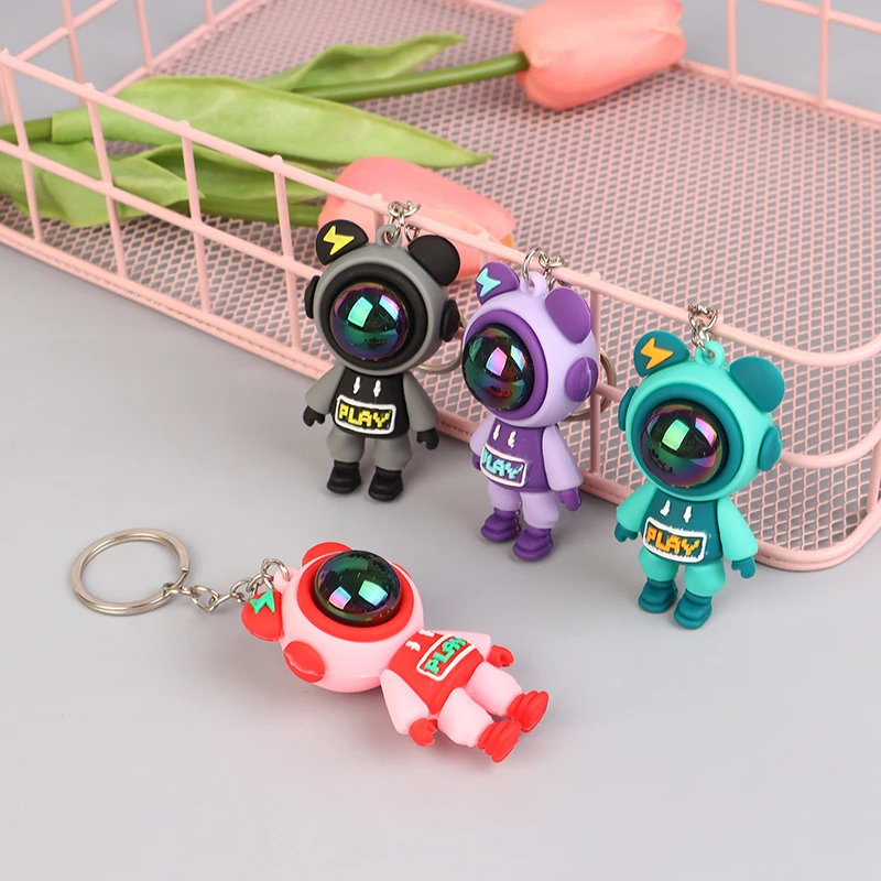 1PC Jewelry Accessories Gifts Cartoon Lightning Bear Keychain Astronaut Violent Bear Rabbit Doll Car Backpack Decorations