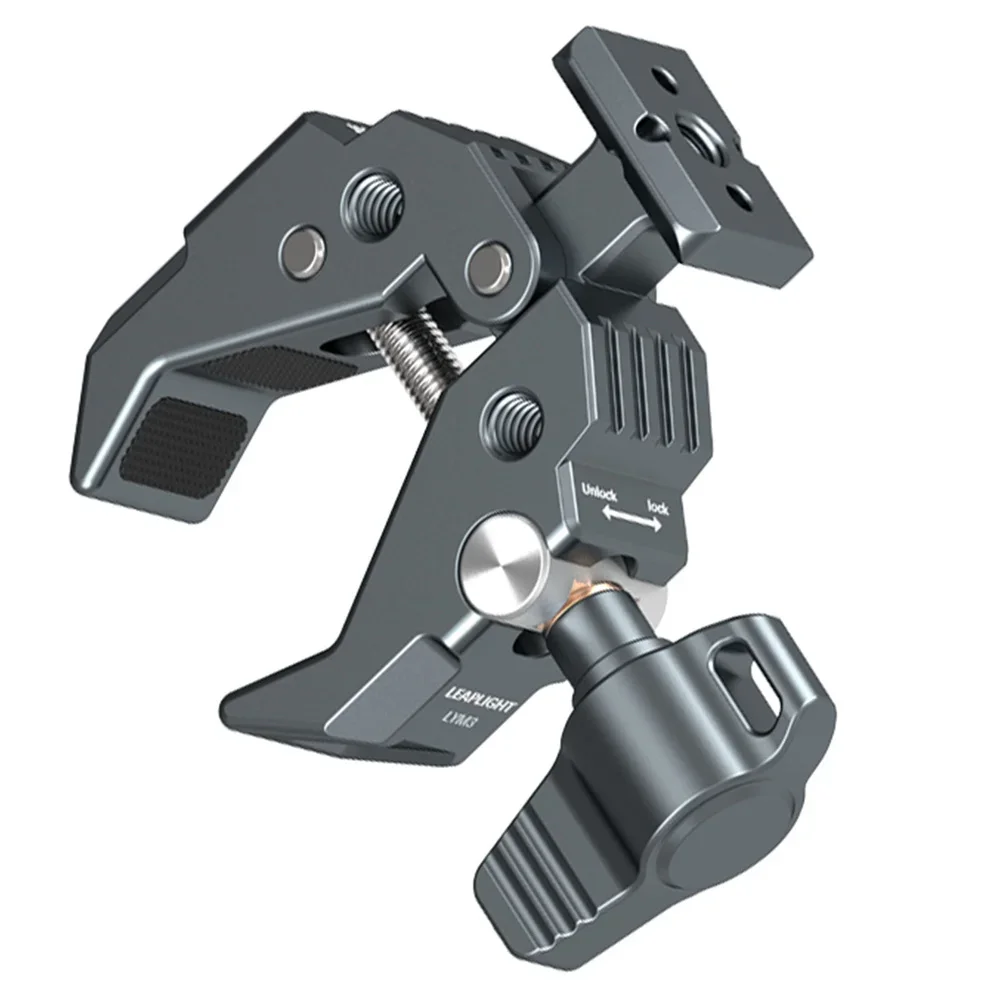 Compact Multi-Jaw Metal Camera Clamp - Strong Grip W/ 1/4
