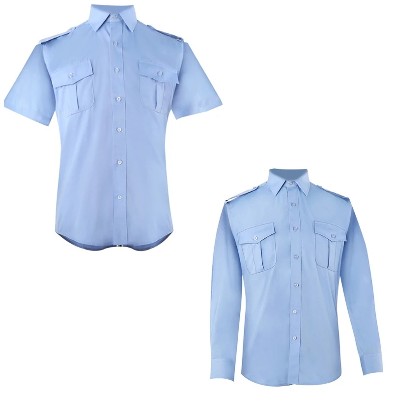 

Comfortable Short Sleeve Work Wear Shirt for Men Button Down Long Sleeve Shirts Polyester Work Top Casual Blouses