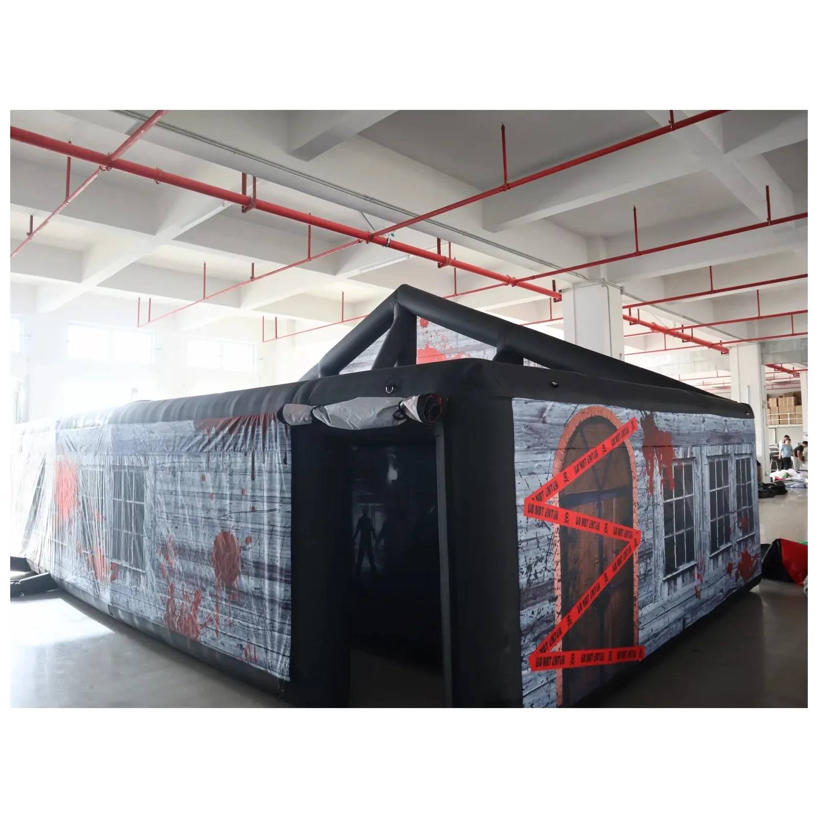 Large Haunted House Open Gable Frame Inflatable Maze 5X10m 16X33ft with Blower Sports Challenge Commercial Party Events Events