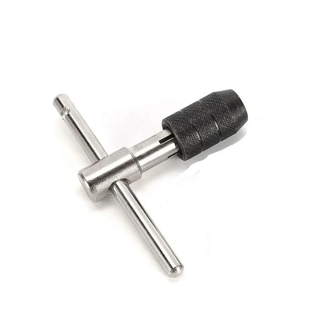 9pcs T-Handle Tap Wrench Set for M3 M5 for m6 Metric Hand Tapping Tools with Adjustable Ratchet Chuck and Drill Bits