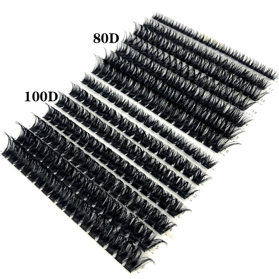 Pestañas de Visón 60D/80D 100/280 Paquetes Naturales Extensión de Pestañas 3D Volumen Ruso Racimos Individuales Herramientas de Maquillaje 6