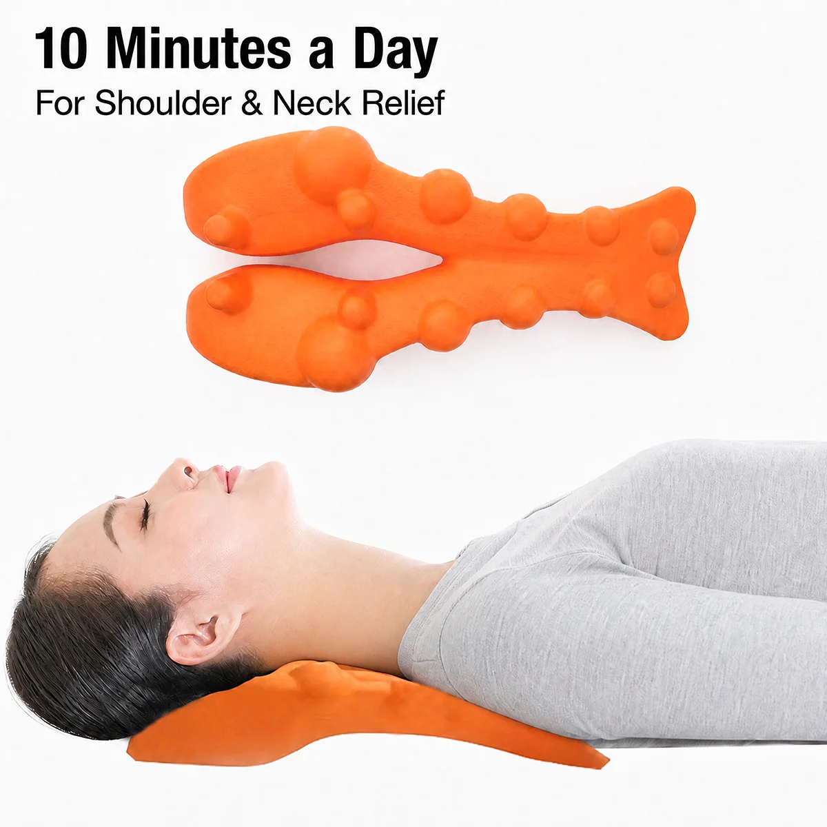 1pc Trapezius Trigger Point Massager – 14-Point Release Tool for Neck, Shoulder, and Back Muscle Massage (Orange)