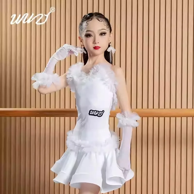 زي الرقص اللاتيني للفتيات، بدلة ممارسة راقية للأطفال، زي أداء للأطفال، ملابس الرقص، جديد، 2020